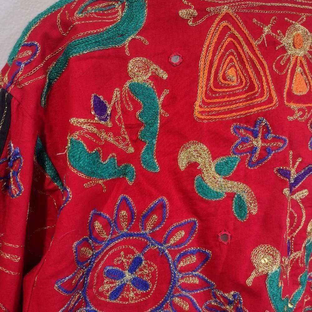 Vintage 90's Pier One Passports Embroidered Jacket - Picture 6 of 7